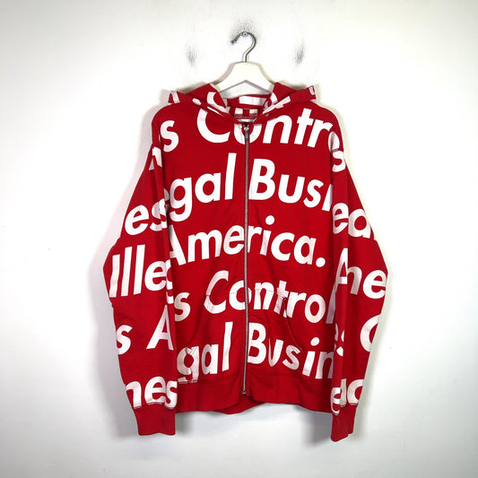 Supreme 2007 Illegal Business Controls America Zip-Up Hoodie