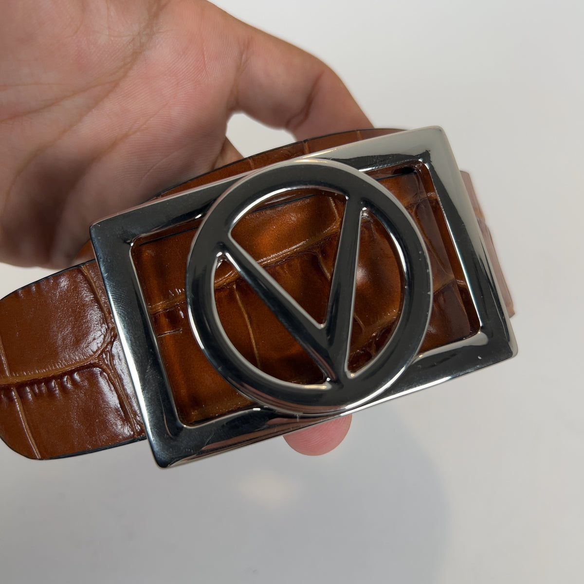 Valentino Embossed Crocodile Belt