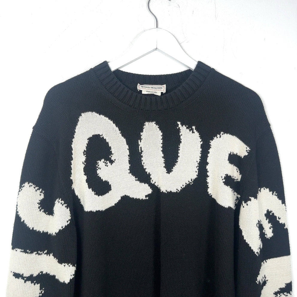 Alexander McQueen Graffiti Logo Knit Sweater