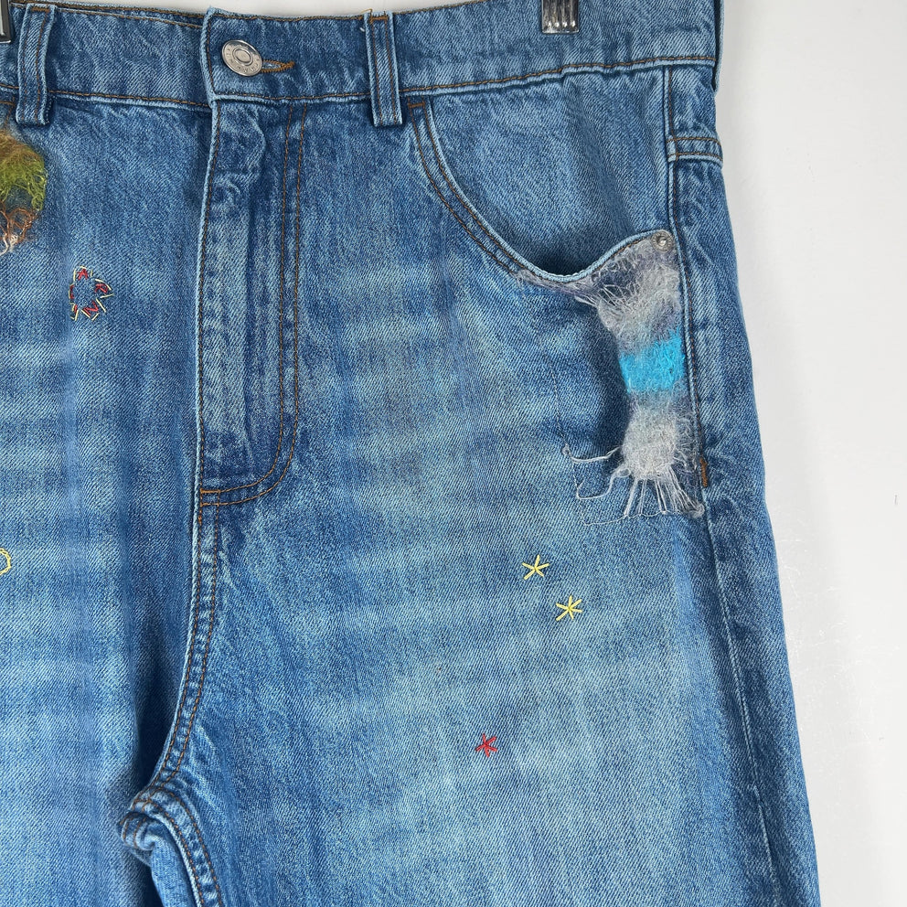 Marni Mohair Patchwork Denim Jeans