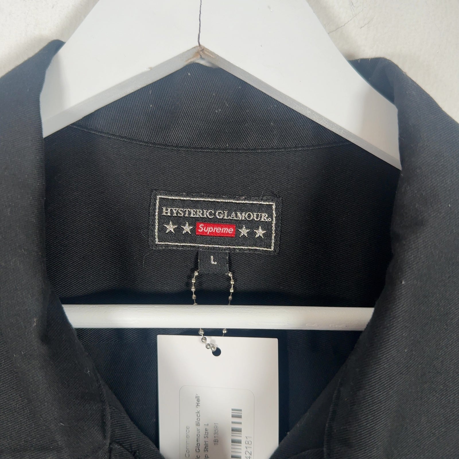 Supreme x Hysteric Glamour Black 'Hell' Button-Up Shirt Size L
