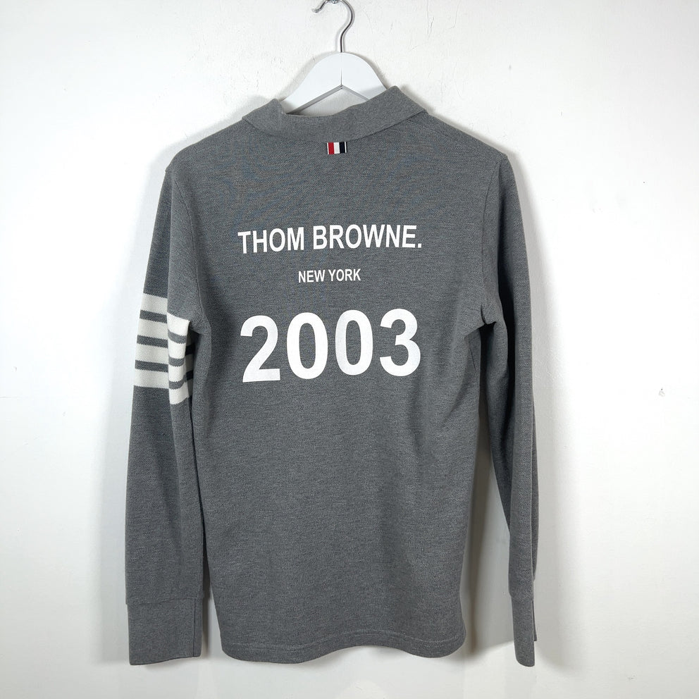 Thom Browne '2003' 4-Bar Long-Sleeve Polo Shirt