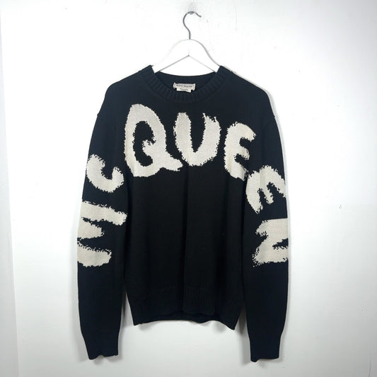 Alexander McQueen Graffiti Logo Knit Sweater