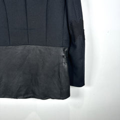 Number (N)ine AW06 'NOIR' Black Leather Hybrid Wool Napoleon Jacket Size 2