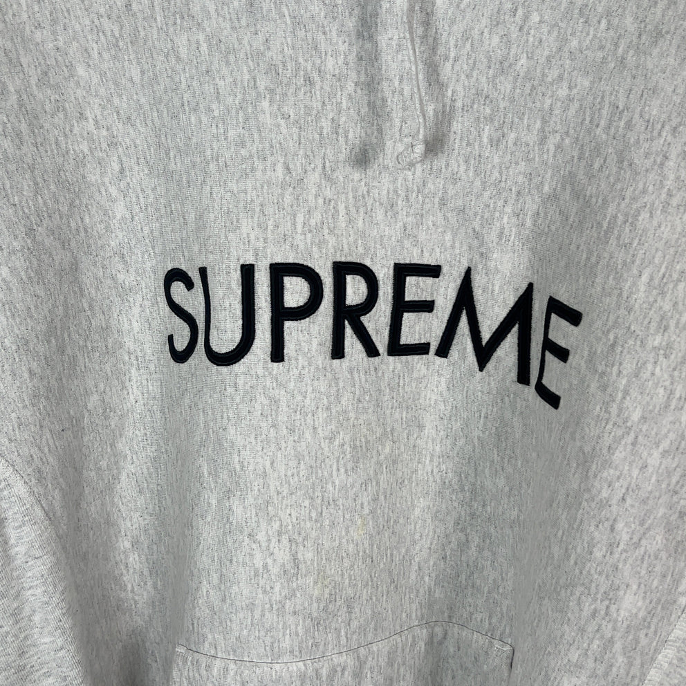 Supreme Grey Capital Logo Hoodie