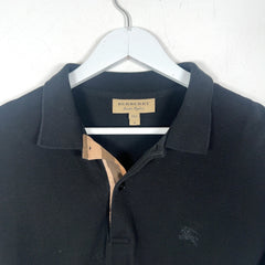 Burberry 1/4 Button Black Polo