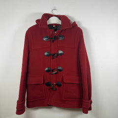 Burberry Red Wool Hooded Peacoat