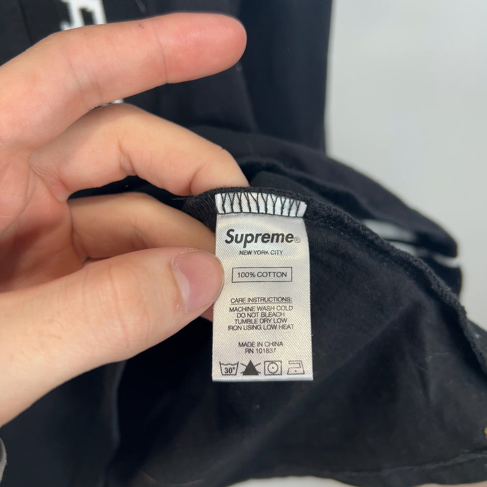 Supreme Black Stripe Logo Longsleeve