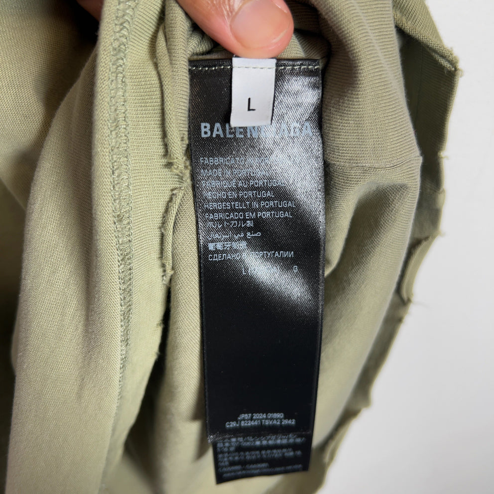 Balenciaga Inside Out Distressed Logo T-Shirt