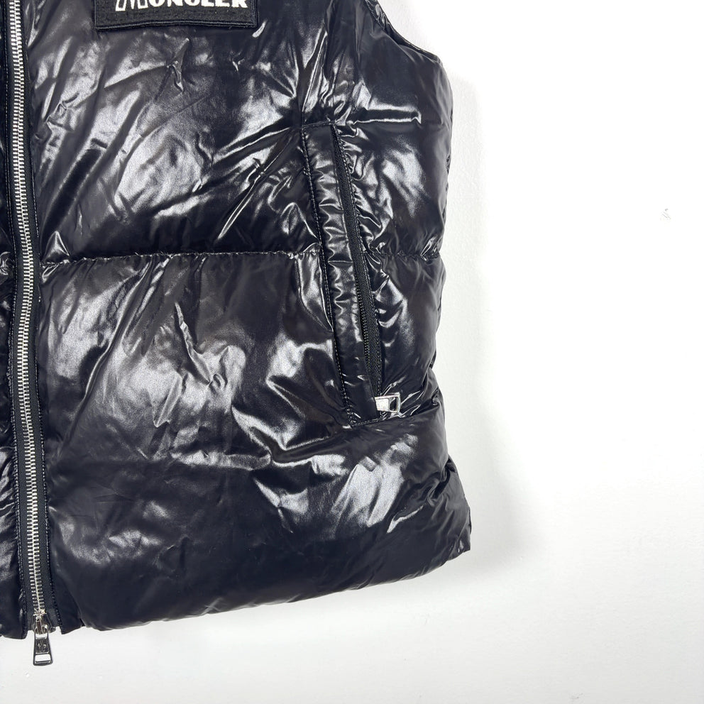 Moncler Shiny Logo Graphic Puffer Vest