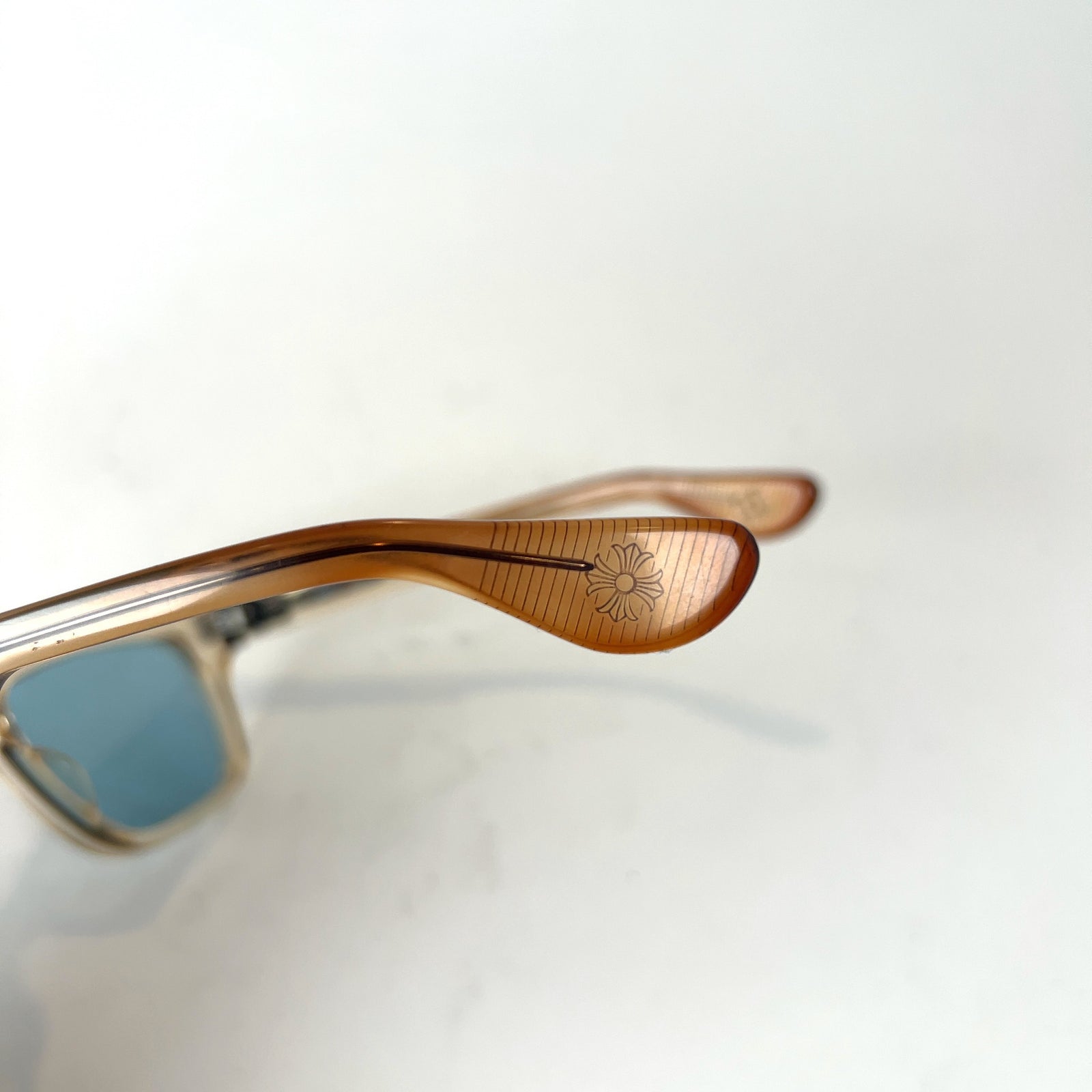 Chrome Hearts Clearish Frame Box Officer Sunglasses