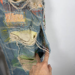 Who Decides War Distressed Stained Glass Window Pane Jeans