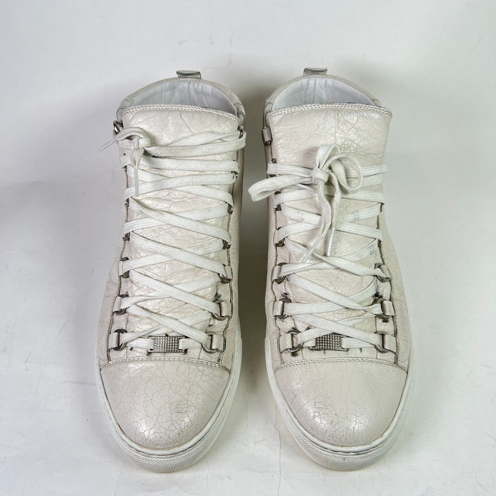 Balenciaga Cracked Leather Arena Sneakers