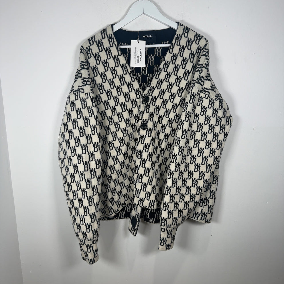 We11Done Monogram Knit Cardigan Sweater Size L