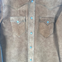 RRL Ralph Lauren Brown Suede Western Button-Up Shirt Size S