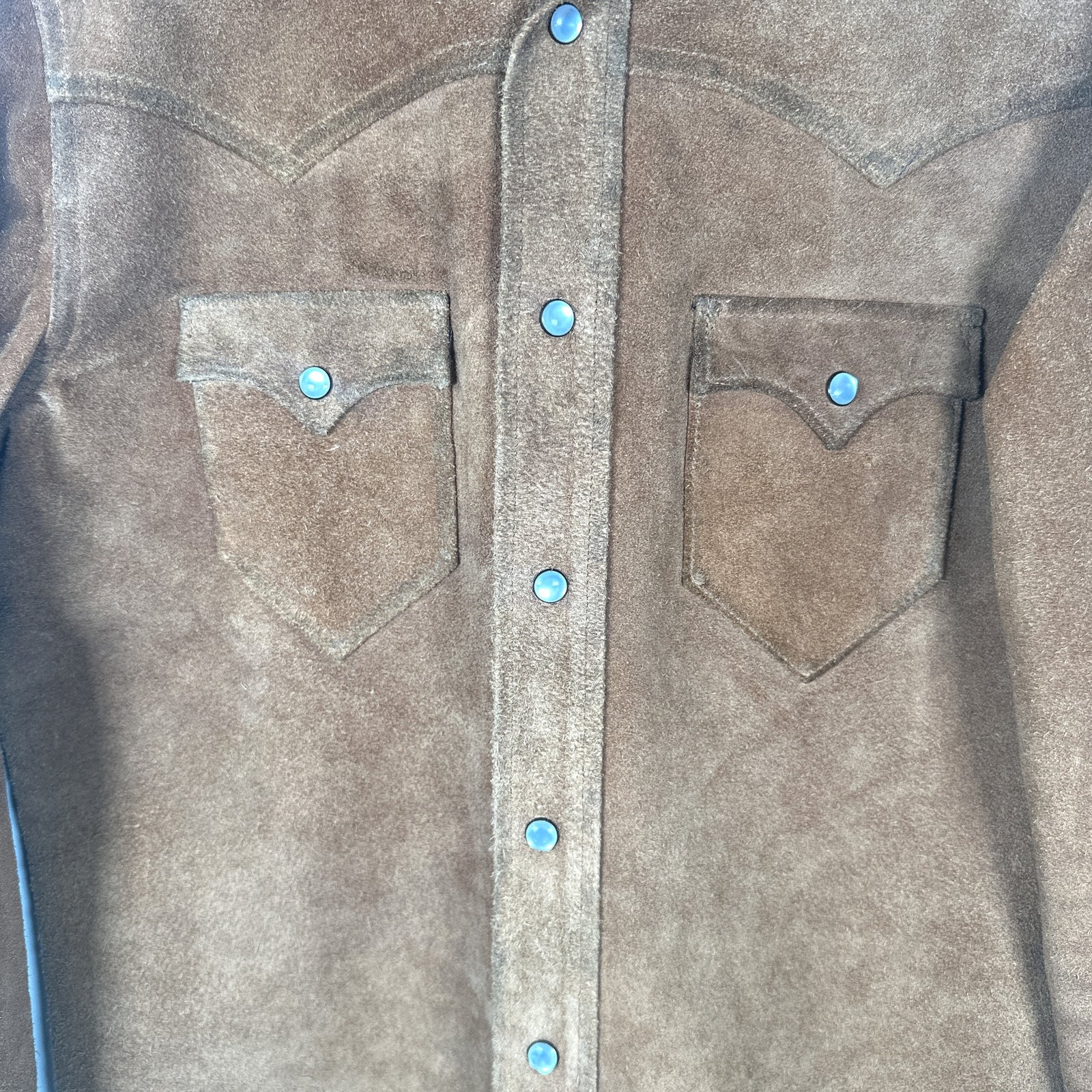 RRL Ralph Lauren Brown Suede Western Button-Up Shirt Size S