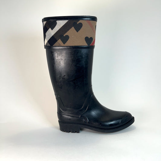 Burberry Canvas Heart Rain Boots