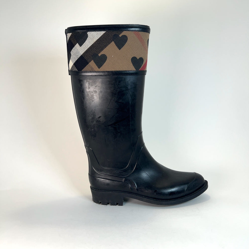 Burberry Canvas Heart Rain Boots
