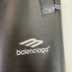 Balenciaga 3B Lambskin Wide-Leg Track Pants