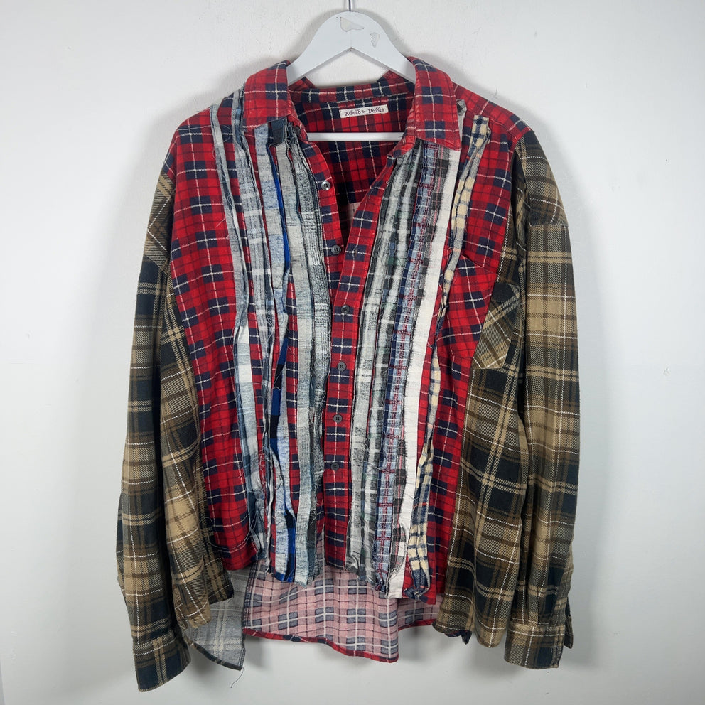 Needles Rebuild Ribbons Cut Flannel Shirt