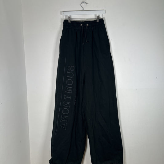 Anonymous Club Black Embroidered Logo Oversized Sweatpants Size S