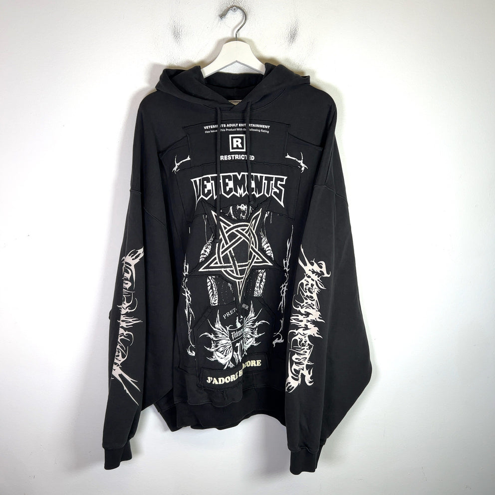 Vetements J'Adore Hardcore Patchwork Hoodie