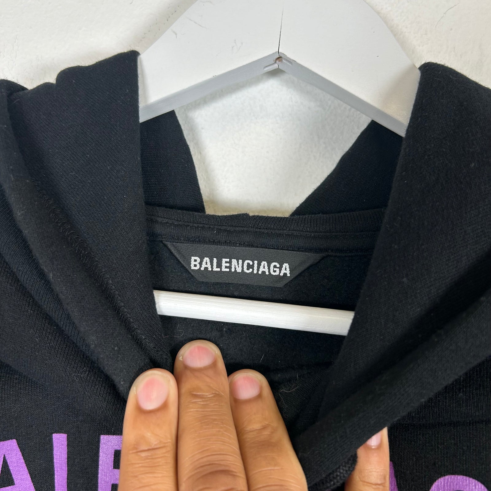 Balenciaga Black Languages Medium Fit Hoodie Size L