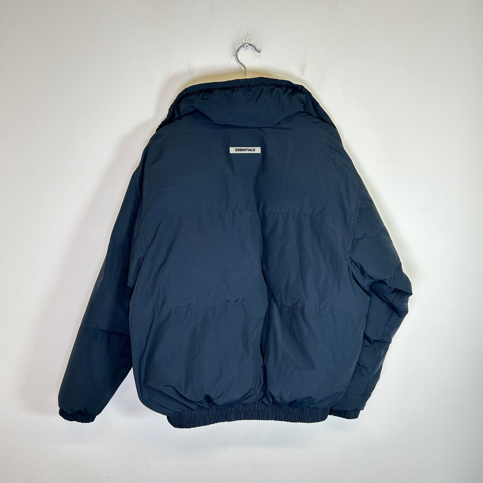 Fear Of God Essentials Navy Nylon Puffer Jacket Size S