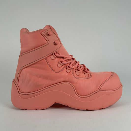 Bottega Veneta Pink Nylon Hiking Boots Size 39