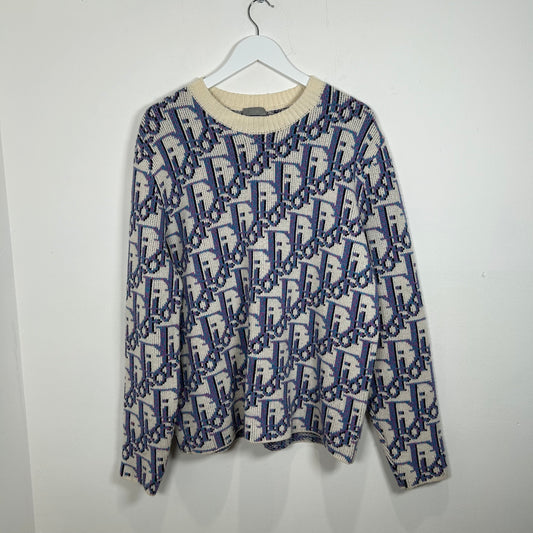 Dior Jacquard Oblique Knit Sweater Size M