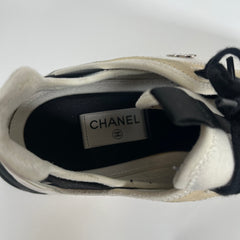 Chanel Interlocking CC Logo Leather Sneakers Size 45