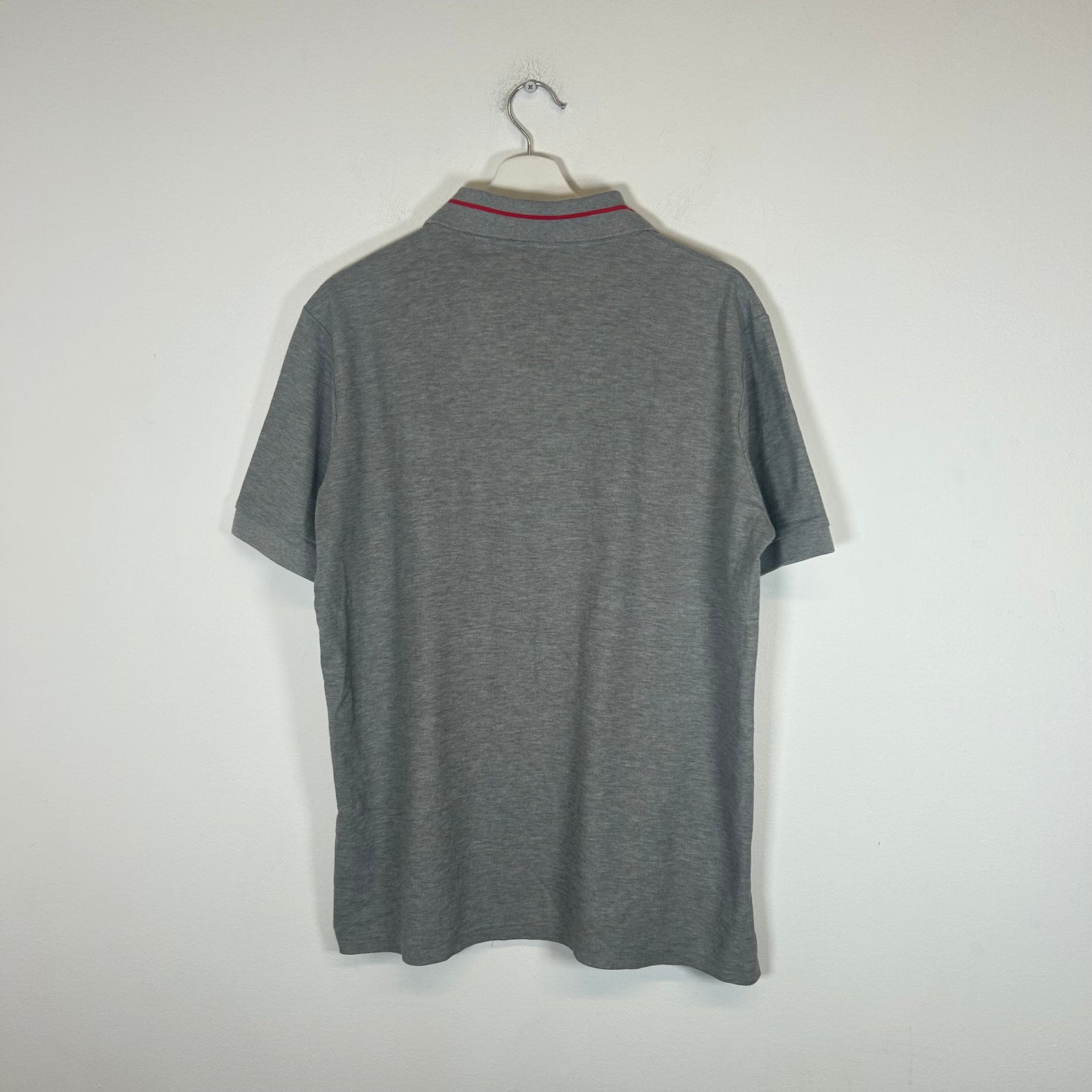 Burberry Grey Monogram Stipe Polo Size L