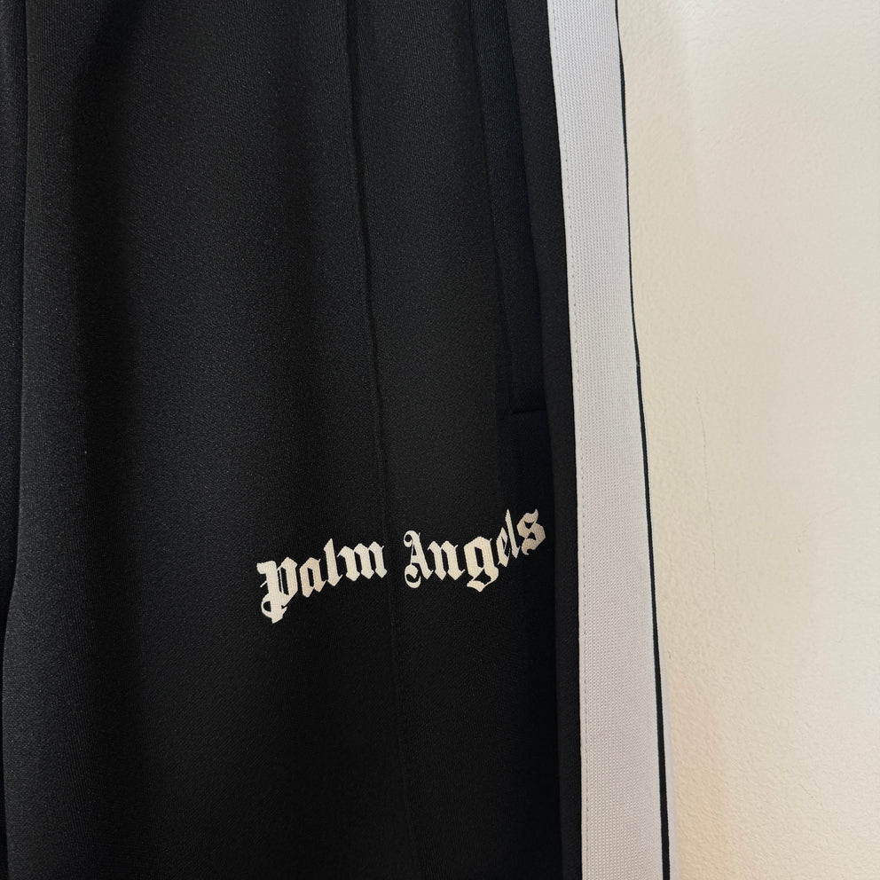 Palm Angels Black/White Wide Leg Track Pants Size XL