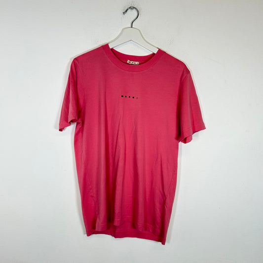 Marni Pink Logo Print T-Shirt Size M