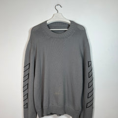 Off-White Knit Sweater Grey Stripes Size XL