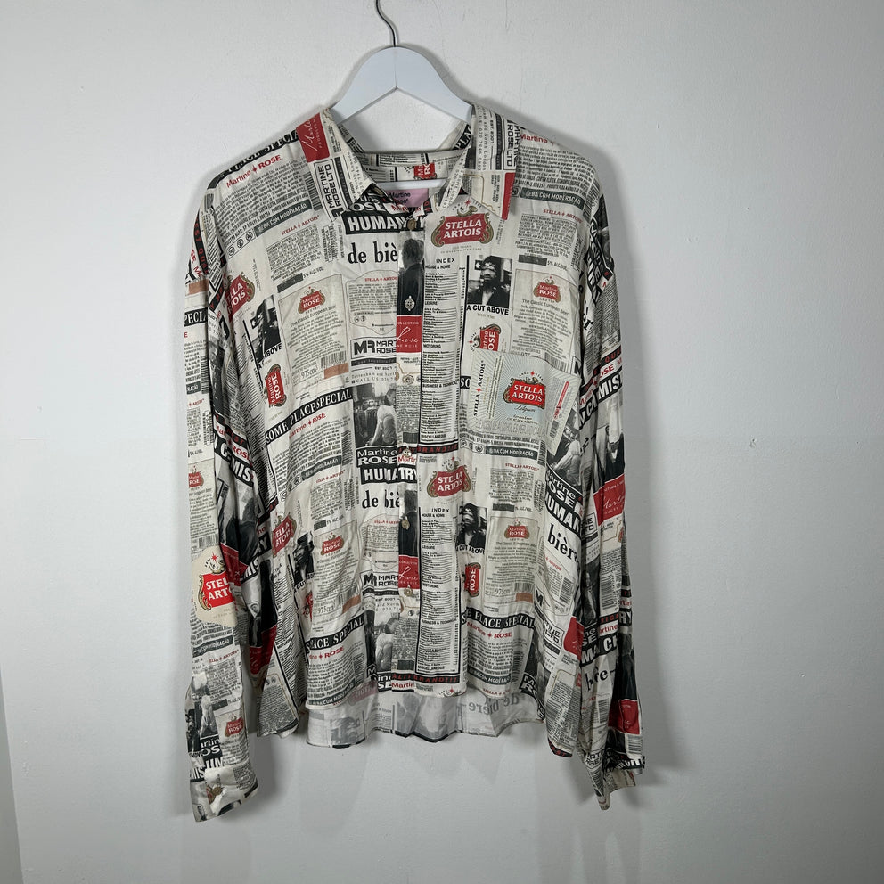 Martine Rose 'Stella Artois' Patchwork Graphic Button-Up Shirt Size L