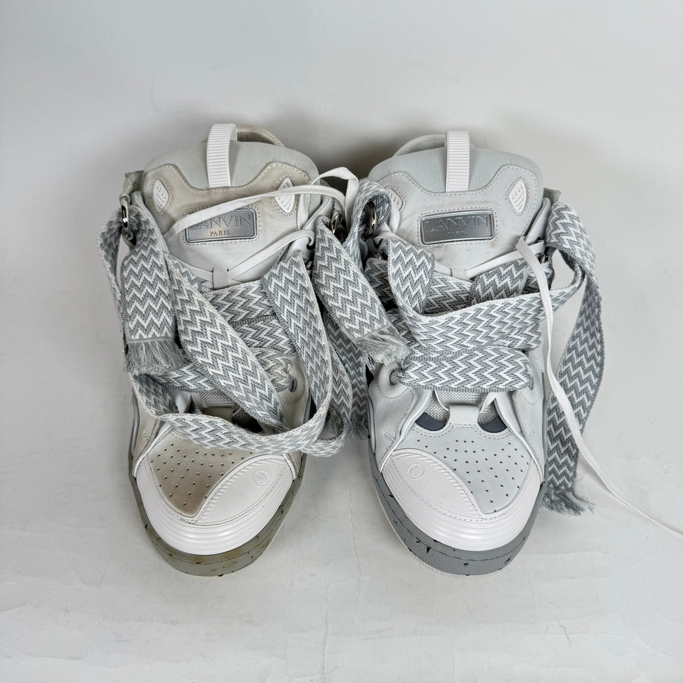 Lanvin White/Grey Curb Sneaker Size 47