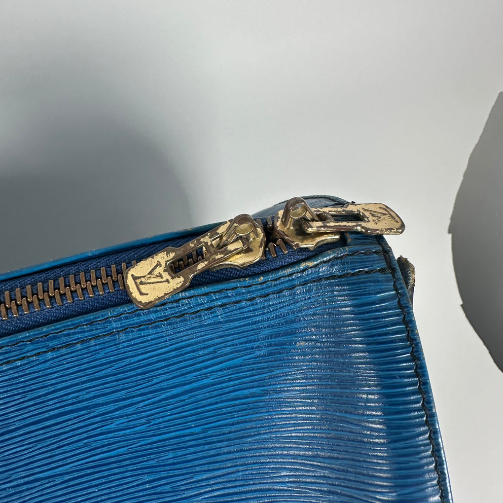 Louis Vuitton Blue Epi Leather Duffle Keepall Size 45