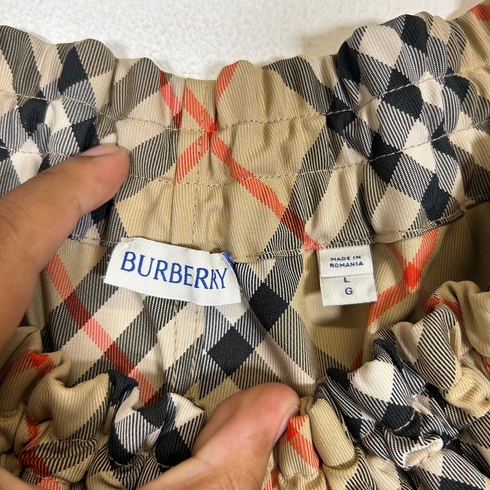 Burberry SS25 Check Twill Track Pants Size L