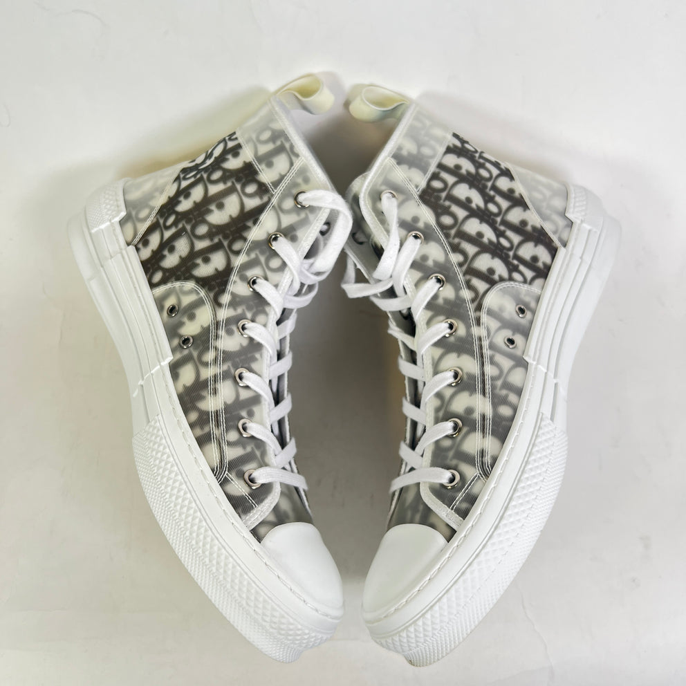 Dior B23 White/Black Oblique High-Top Sneaker Size 45