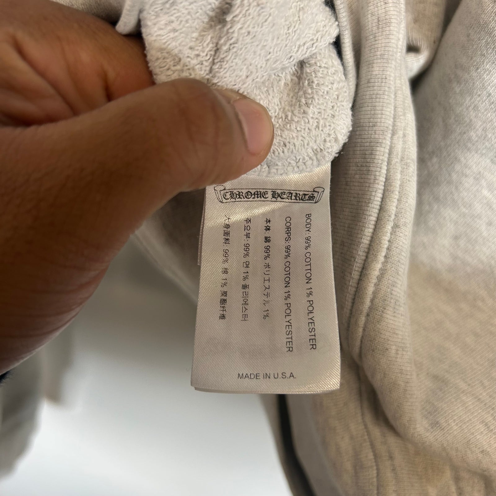 Chrome Hearts Grey Matty Boy Hoodie Size L
