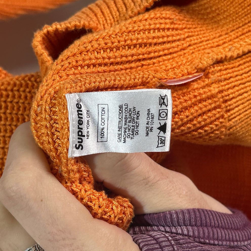 Supreme Creme/Orange Knit Sweater Size L