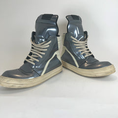 Rick Owens Metallic Geobasket Hightop Sneakers