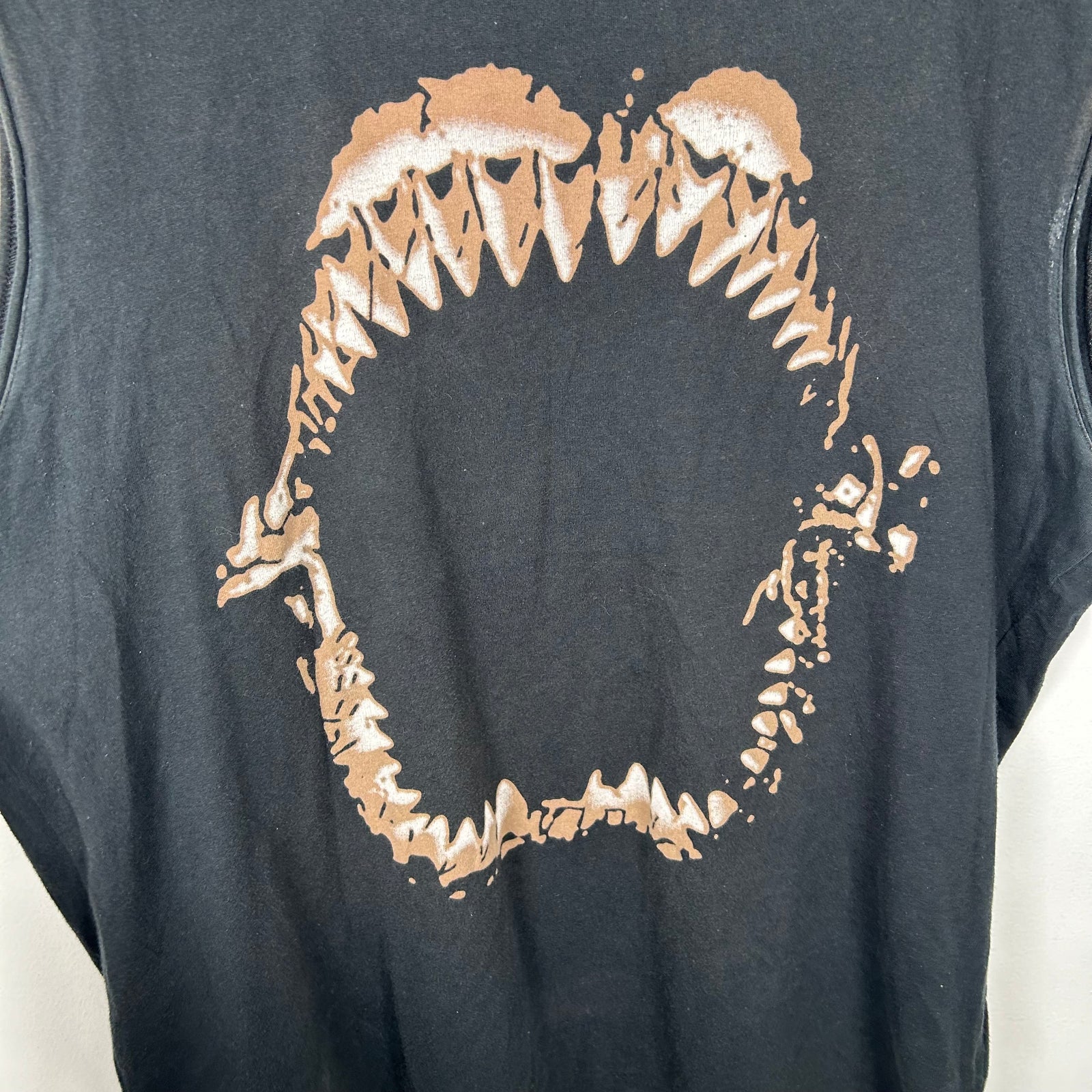 Maison Margiela SS08 Shark Tooth Black Tank-Top Size L