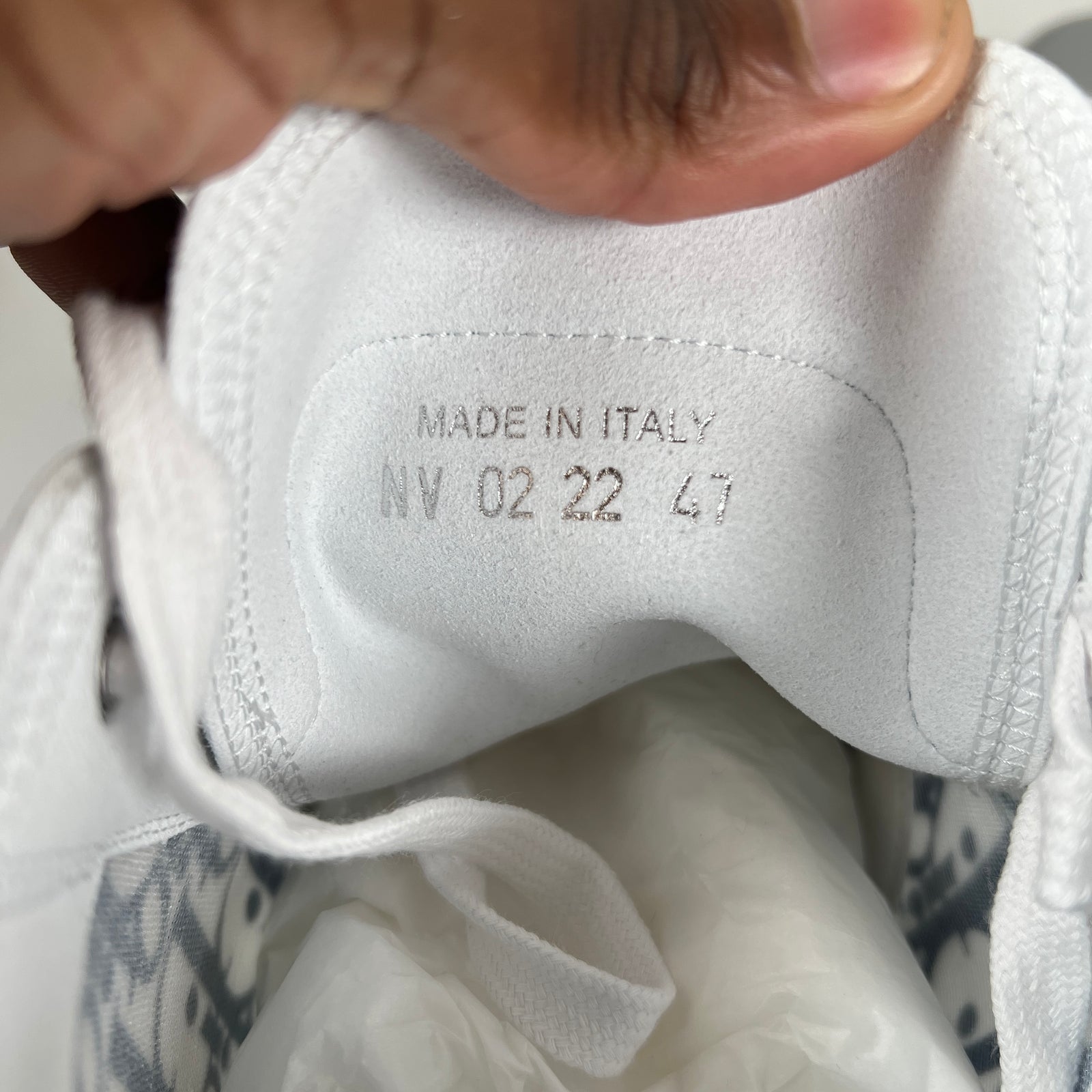 Dior B23 Blue/Grey Oblique Transparent High Top Sneaker Size 47
