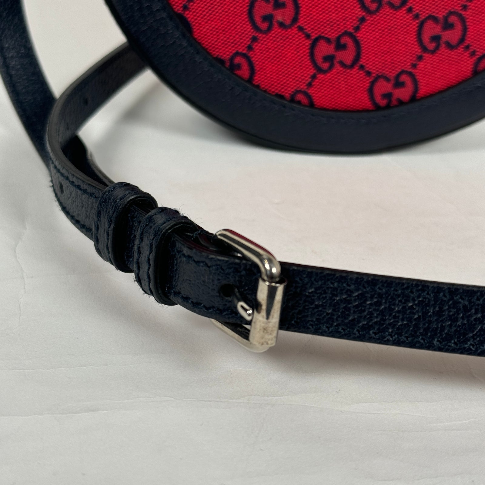 Gucci Red GG Canvas Marmont Round Crossbody Bag
