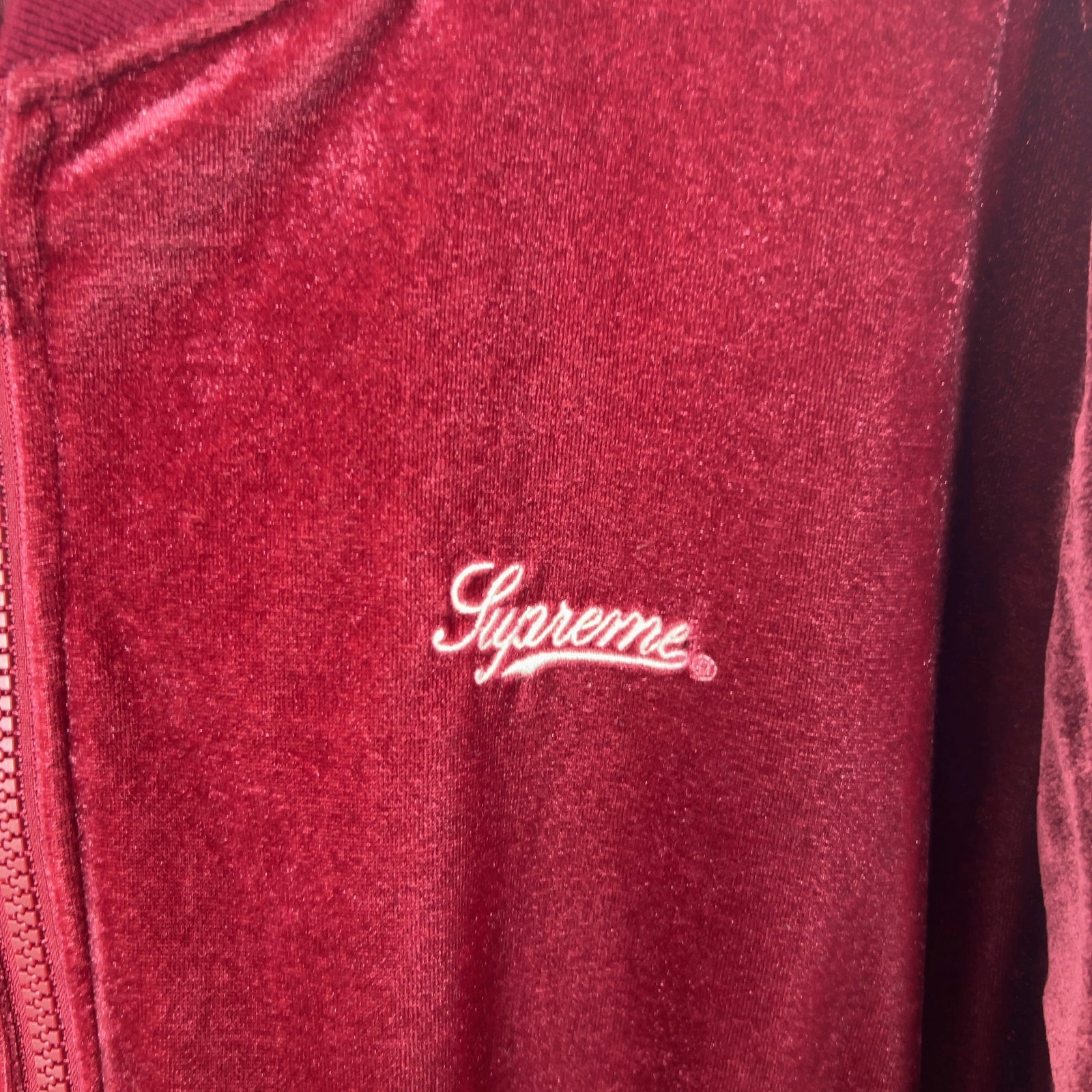 Supreme Logo Velour Track Jacket