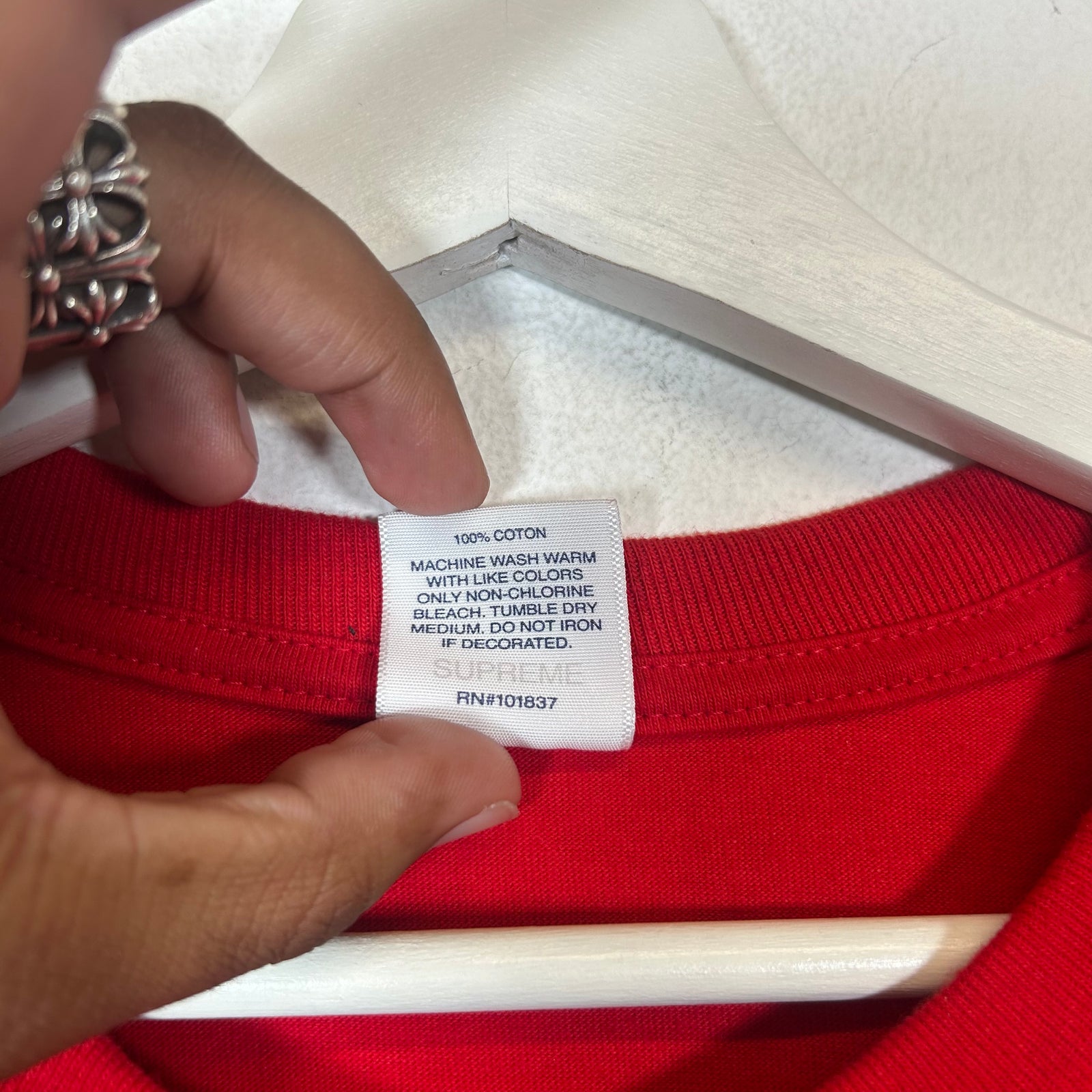 Supreme Red Electromagnetic Logo T-Shirt Size L