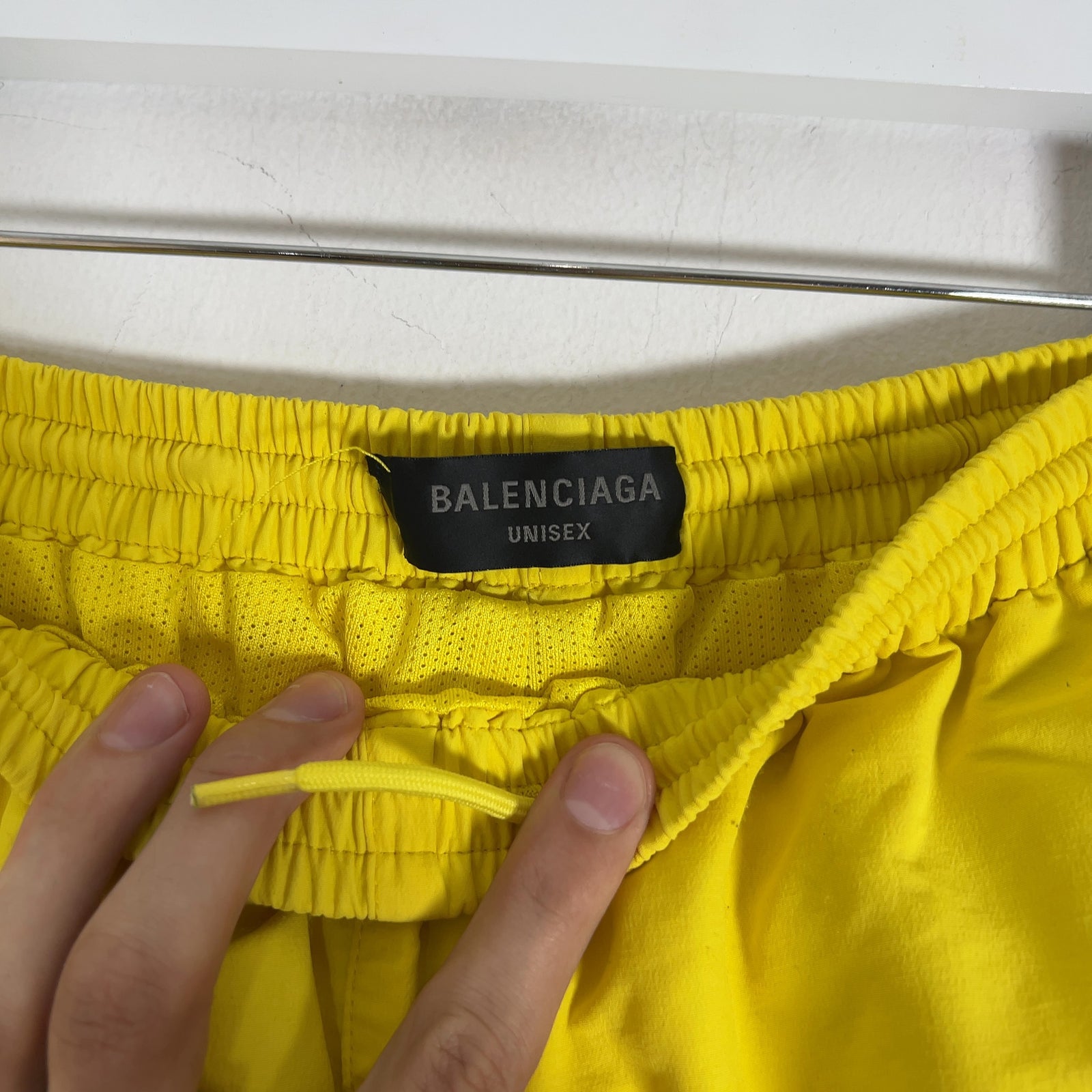 Balenciaga Sport Logo Yellow Nylon Ski Pants