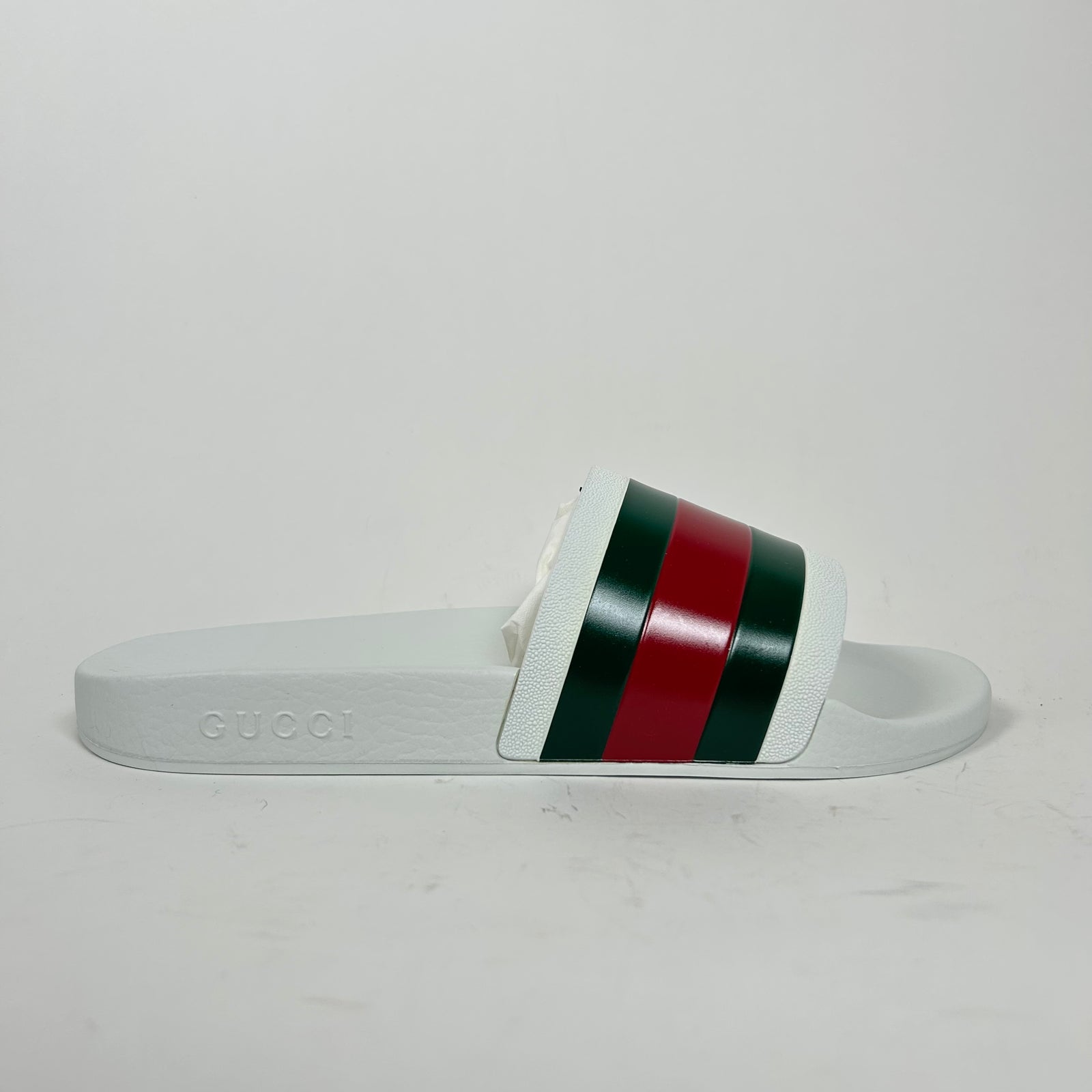 Gucci White Slides Size GG 10